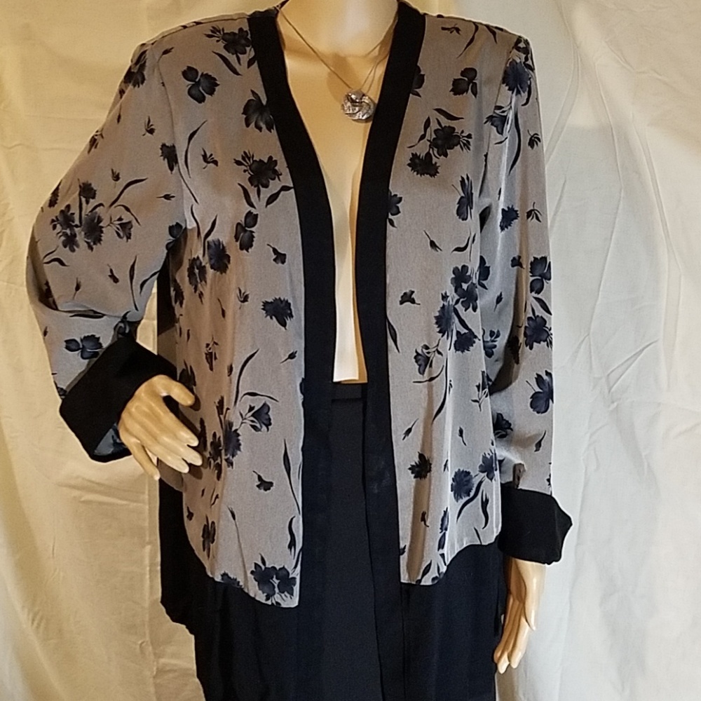 Perfect Grey w/ Black Floral Michael Blake Jacket